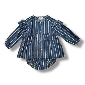 Maison Me | Chambray Stripe Rin Dress (6-12mos)